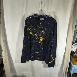 Unisex Navy Large L Sl T Shirt W/ Unique Street Wear Art By Timothy Designs